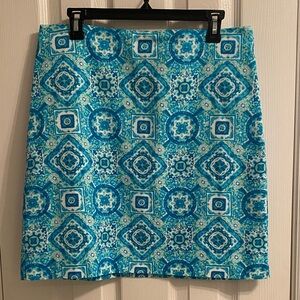 TALBOTS SZ SMALL CANVAS COTTON A-LINE SKIRT - MEDALLIONS - Excellent Condition